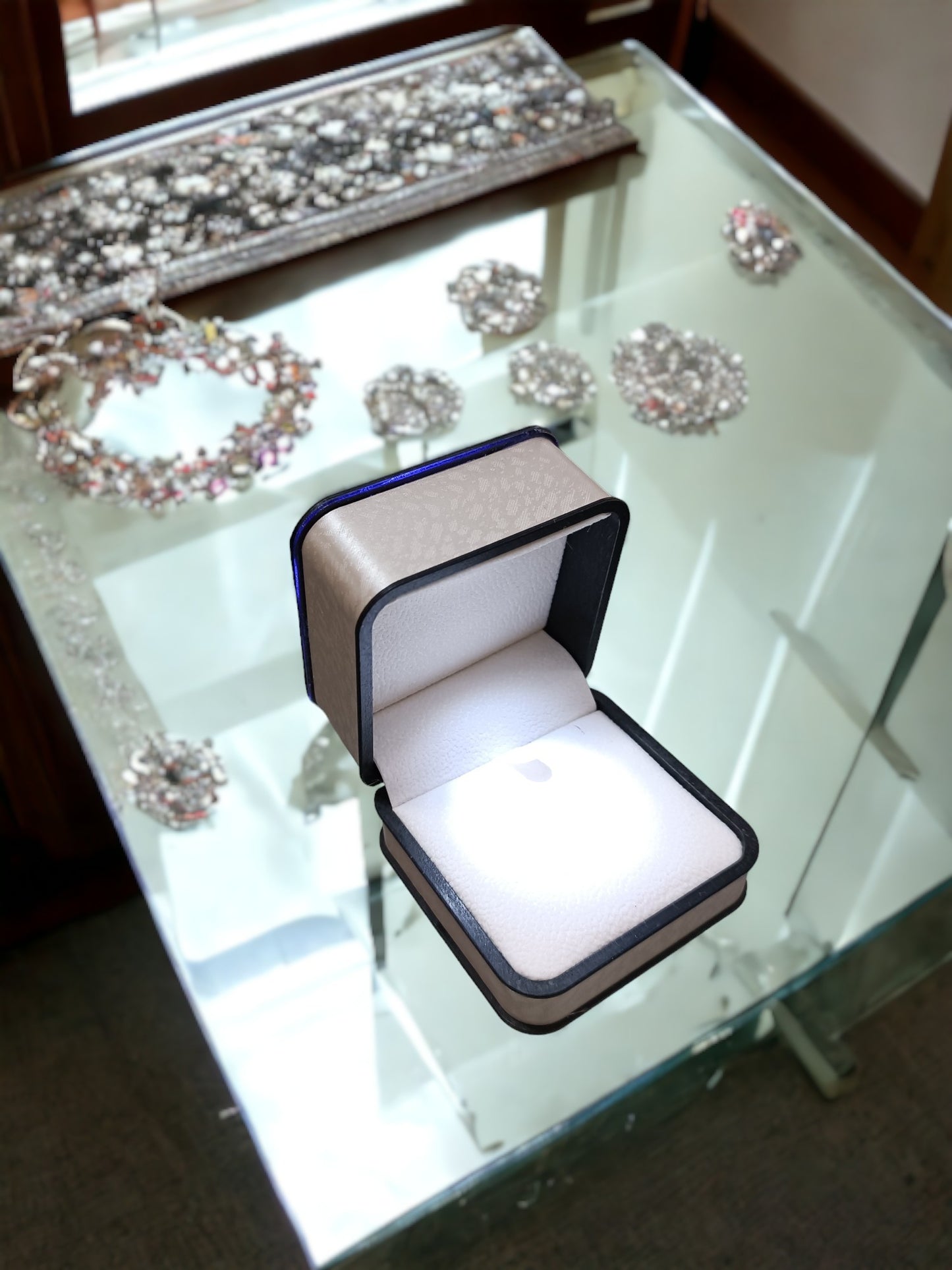 Anello/ Orecchini Blue 70x70x45 mm