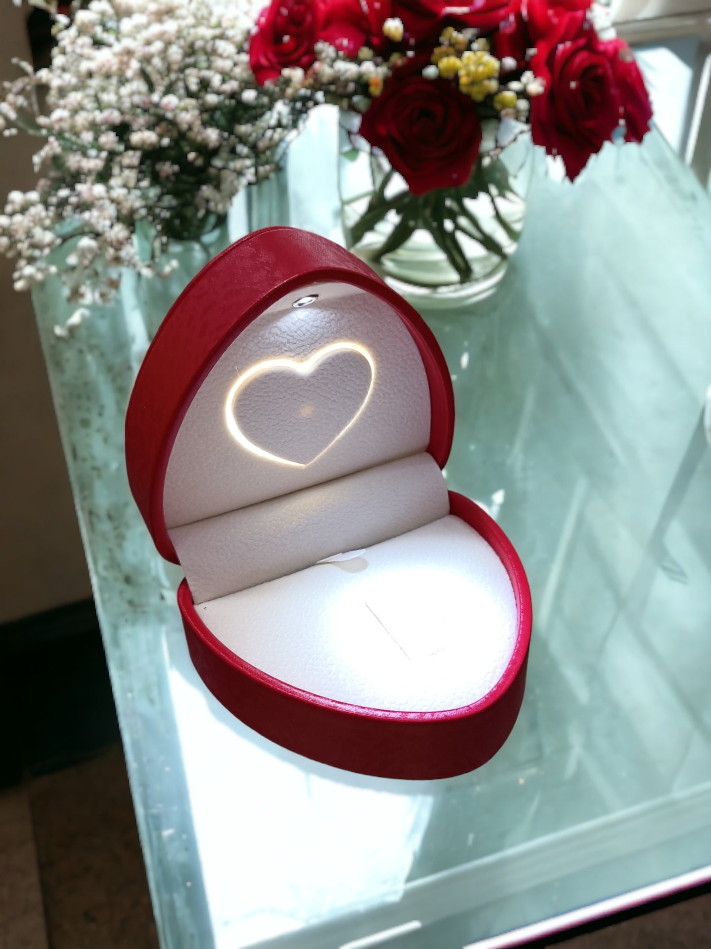 Anello/Pendente/Orecchini Heart Led